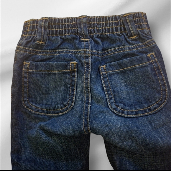 Old Navy Skinny Blue Jeans Patches, Elastic Waist, Size 12-18 Months - Picture 5 of 10